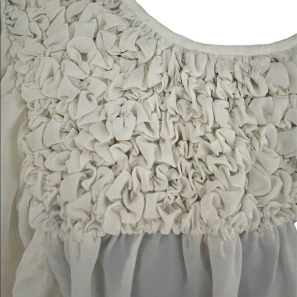 DANIEL Rainn ivory butterfly sleeved top with gathered elastic bodice, size XL - Picture 2 of 7